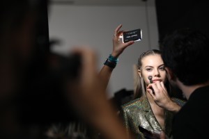 Backstage at Sally LaPointe RTW Fall 2020