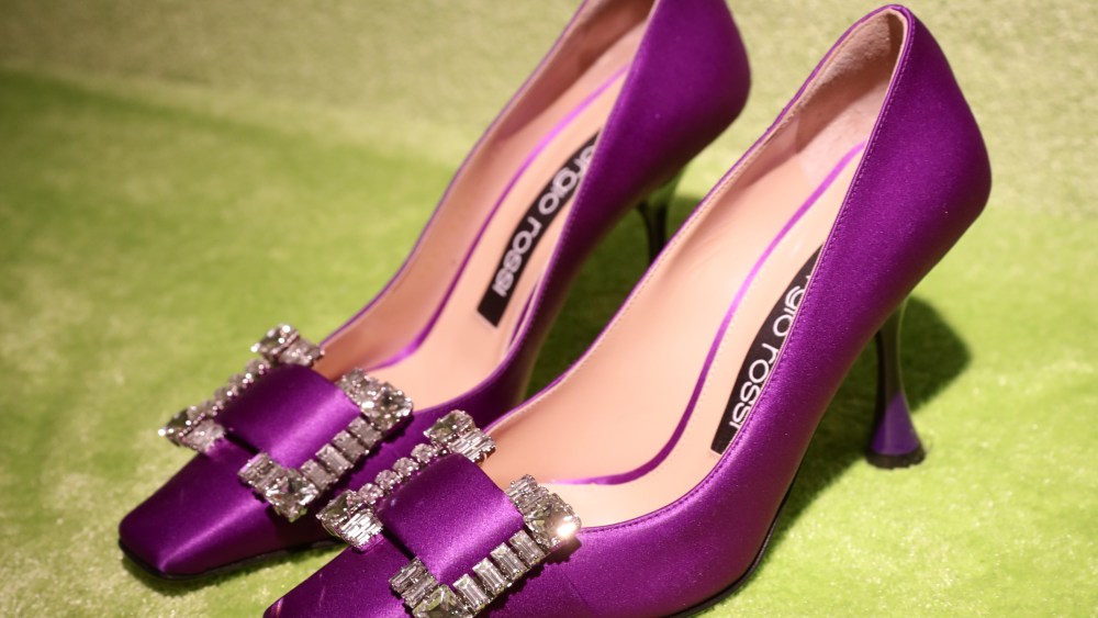sergio rossi, purple, green, glitter, square, fall, heel, presented at Milan Fashion Week,