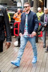 Justin Timberlake, Just Don x Nike Air Force 1 High,, Celebrities at BBC Radio 1, BBC Broadcast House, London, UK - 13 Feb 2020Wearing limited edition Don Crawleys Don C x Nike Air Force 1 High
