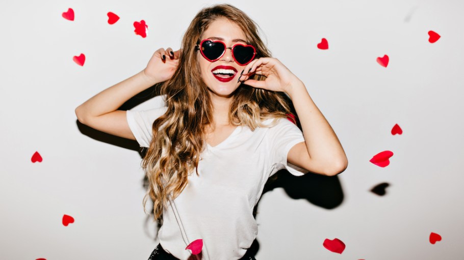 Celebrate Valentine’s Day in style with these colored and embellished denim pieces featuring bright reds, heart prints and more.