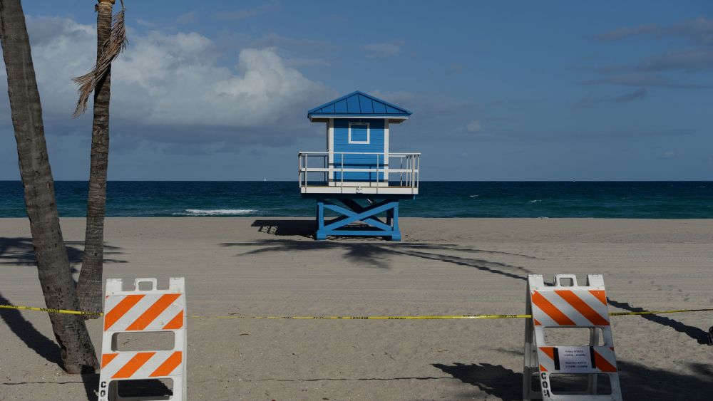 A general view as the beaches are closed until further noticeCoronavirus Outbreak, Los Angeles, USA - 22 Mar 2020
