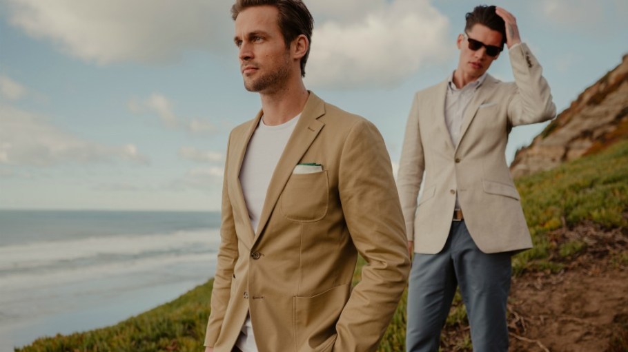Indochino's new casual offerings feature chinos and waterproof outerwear.