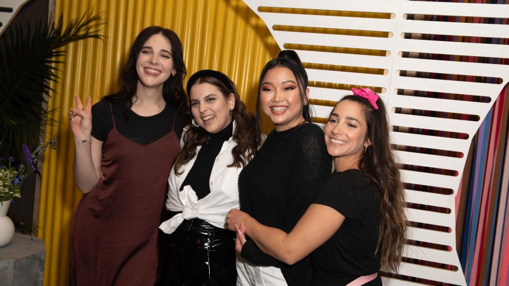 AerieReal role models, from left, Hari Nef, Beanie Feldstein, Lana Condor and Aly Raisman, at the AerieReal Summit in New York.