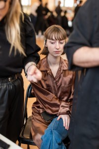 Backstage at Issey Miyake RTW Fall 2020