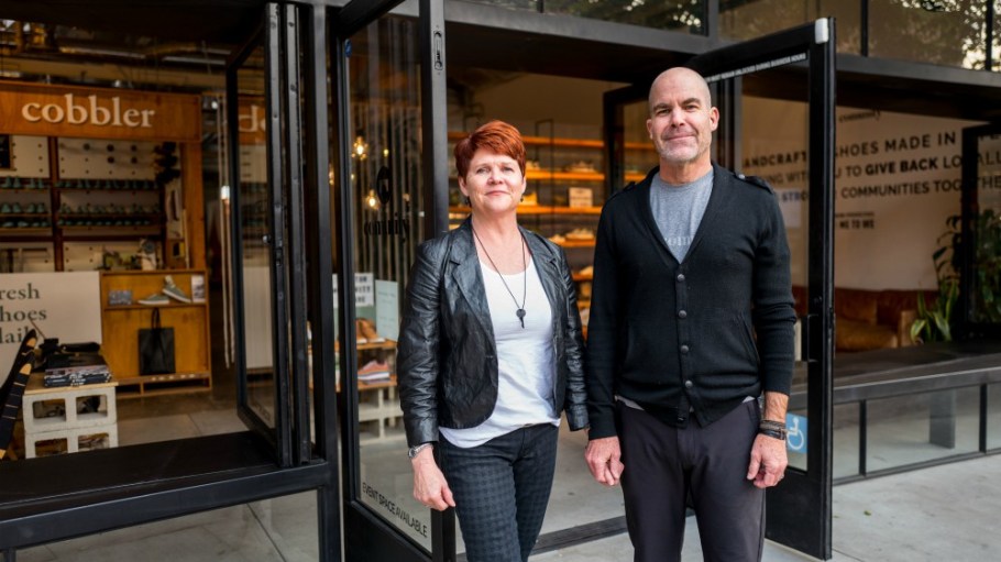 Sean and Shannon Scott in front of the ComunityMade store in DTLA.