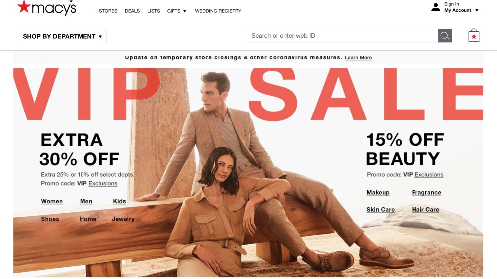 The Macy's Website.
