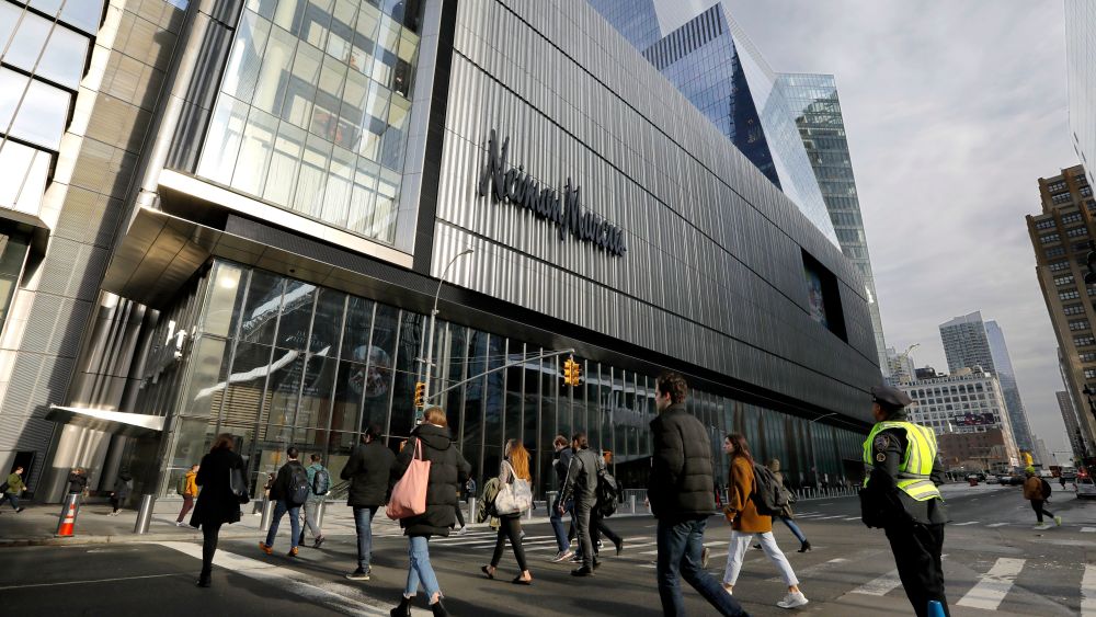 Pedestrians cross Tenth Avenue near Neiman Marcus the retail store before the Hudson Yards Grand Opening Ceremony at Hudson Yards in New York, New York, USA, 15 March 2019. Hudson Yards is a real estate development on Manhattan's westside in the neighborhood of Chelsea, which will feature both residential and commercial space along with retail shopping, fine dining, a ten screen movie theater, a public school, and artist exhibition space.Grand Opening Hudson Yards New York, USA - 15 Mar 2019
