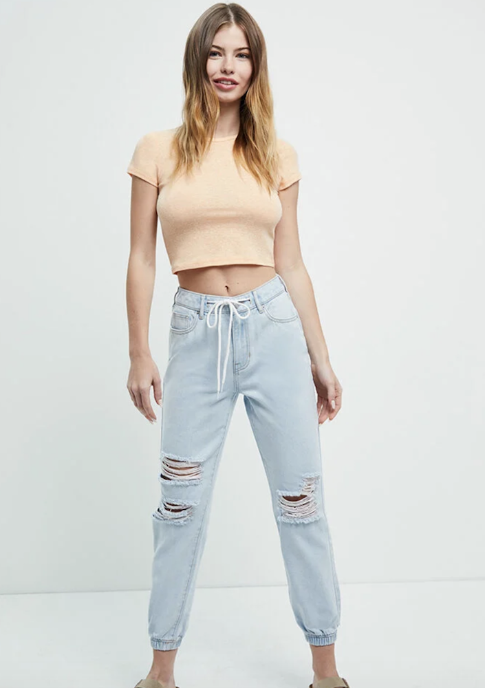Switch up your sweatpants routine with one of these denim-inspired pants for a small sense of normalcy in these trying times.