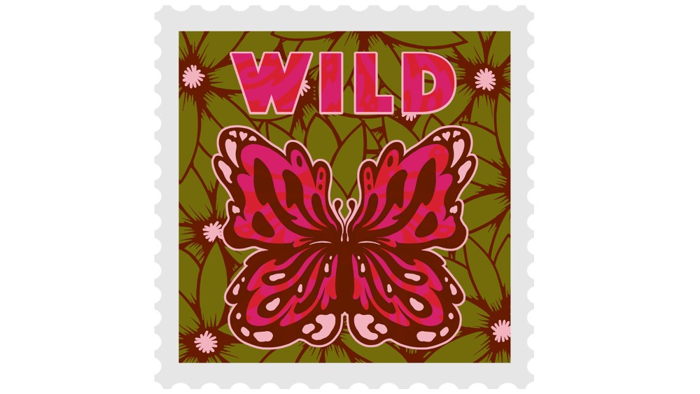 Red Valentino letter stamp designed by artist Ollie St Clair Terry