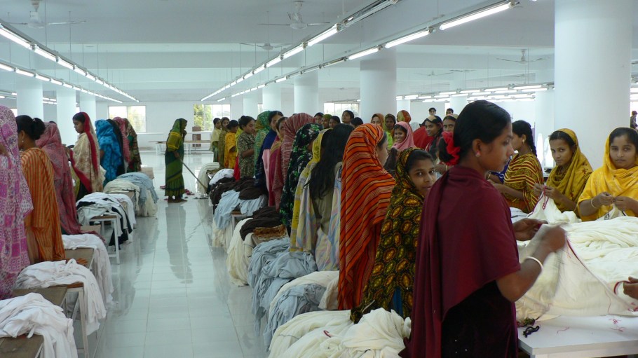 Hardworking people in the textile factory Dhaka Bangladesh November 2007