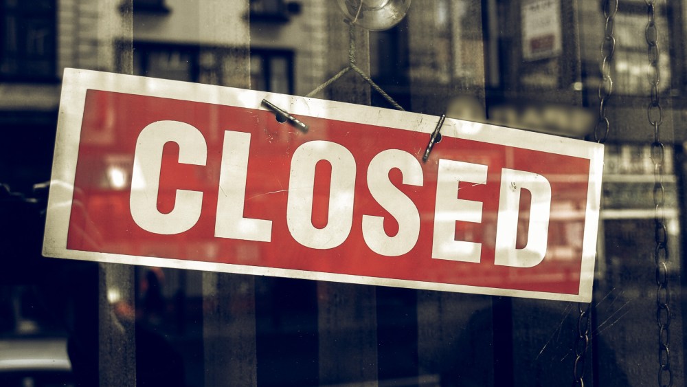 Store closed sign