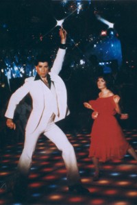 John Travolta and Karen Gorney in 'Saturday Night Fever,' 1977.