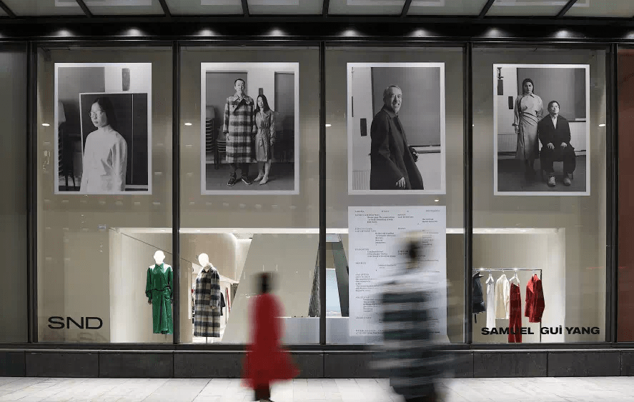 Samuel Guì Yang window installation at SND flagship in Shin Kong Place Chongqing