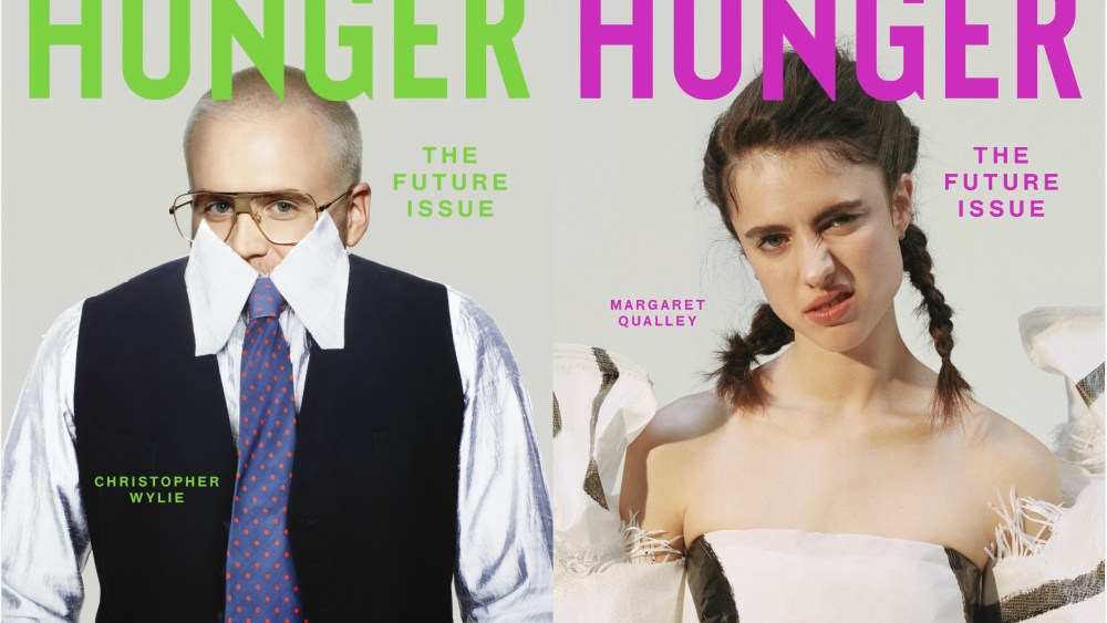 Hunger magazine issue 18, with Christopher Wylie and Margaret Qualley on the cover.