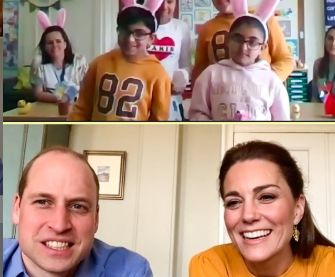 Prince William and Kate Middleton on Zoom