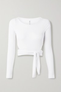 Alo YogaÕs cropped tie-front stretch-modal jersey top, $68.