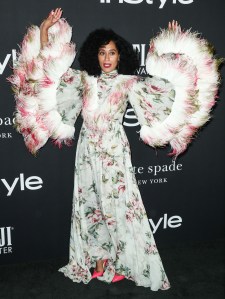 LOS ANGELES, CA, USA - OCTOBER 22: Actress Tracee Ellis Ross wearing Giambattista Valli Couture with Irene Neuwirth jewelry arrives at the InStyle Awards 2018 held at the Getty Center on October 22, 2018 in Los Angeles, California, United States. (Photo by Xavier Collin/Image Press Agency). 22 Oct 2018 Pictured: Tracee Ellis Ross. Photo credit: Xavier Collin/Image Press Agency/MEGA TheMegaAgency.com +1 888 505 6342 (Mega Agency TagID: MEGA296810_001.jpg) [Photo via Mega Agency]