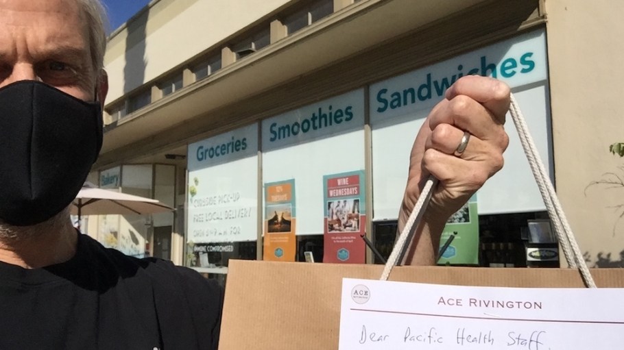 Santa Barbara-based premium denim brand Ace Rivington donated its handmade non-surgical PPE masks to workers at local grocery stores.