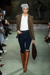 "[Our customer] wears denim very similar to how we present it on the runway, with a heel, blazer and crisp top. She can also dress it down with a T-shirt and sneakers; that’s the beauty of denim. There is so much versatility in how you can wear it so she’s never pigeonholed.” — Brandon Maxwell