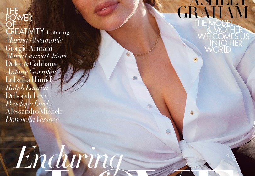 Ashley Graham on the cover of Harper's Bazaar UK July 2020 issue.