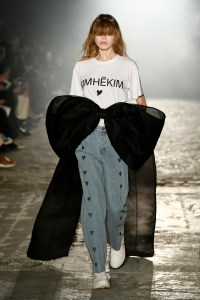 Kiminte Kimhekim’s aesthetic is all about reimagining classics with audacious humor. For fall, he put a bow on it — big-time.