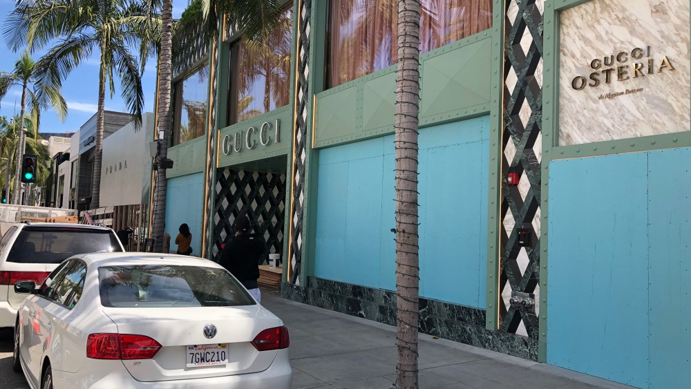Retail stores preparing for the protests.