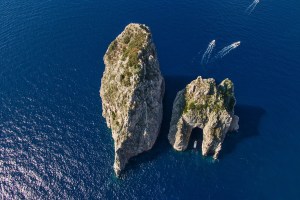 The Faraglioni rocks off the coast of Capri.