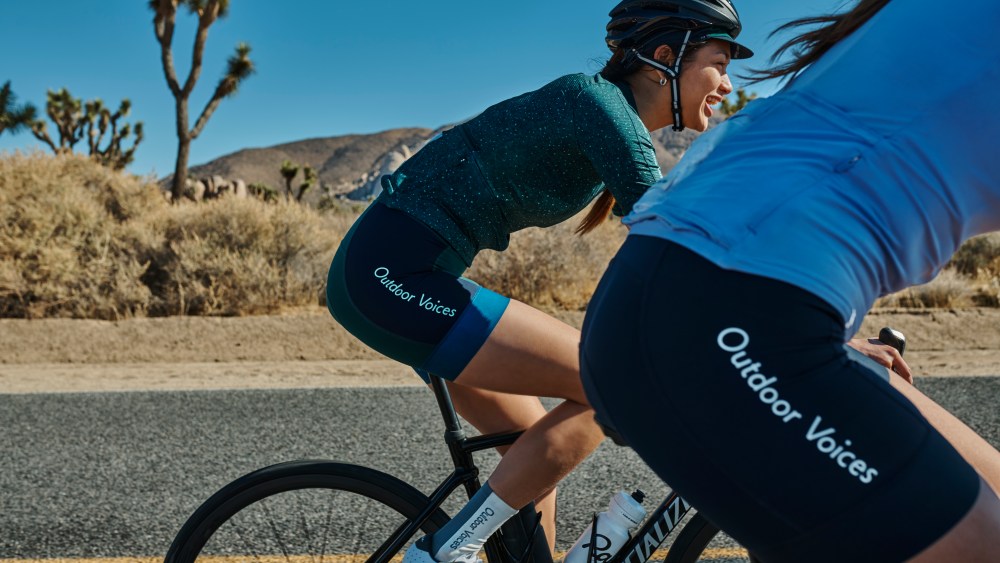 Looks from the Rapha + Outdoor Voices collaboration.