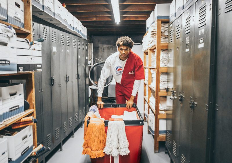 Dickies teamed with New York Sunshine and the NBA’s Philadelphia 76ers on a capsule collection that merges work, sport and streetwear.