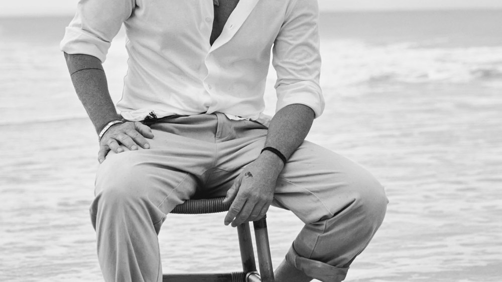 Boglioli’s shirt and Orlebar Brown’s pants, both in cotton.