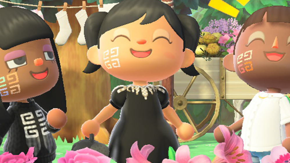 Animal Crossing avatars wearing Givenchy makeup