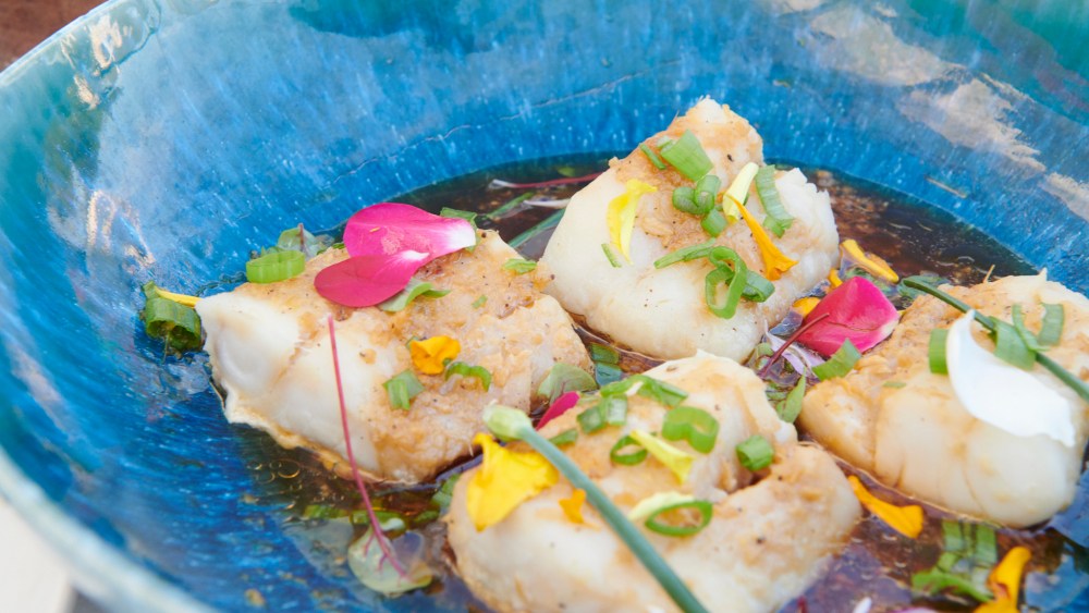 Mei Yun Wu's cod in ginger scallion sauce, as interpreted at The Surf Lodge. 
