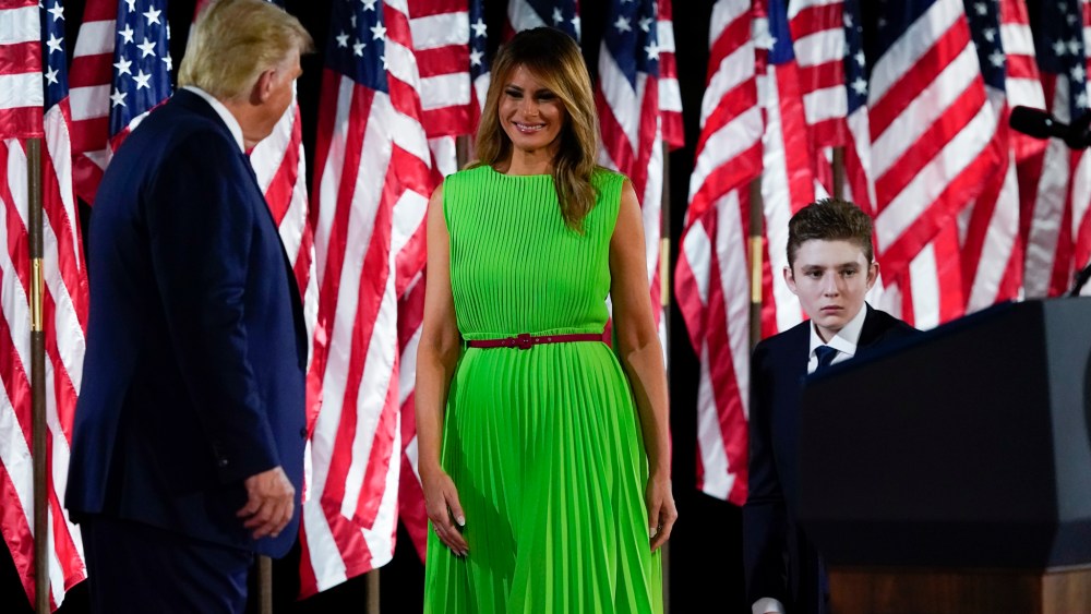President Donald Trump, Melania Trump and Barron Trump at the Republican National Convention.