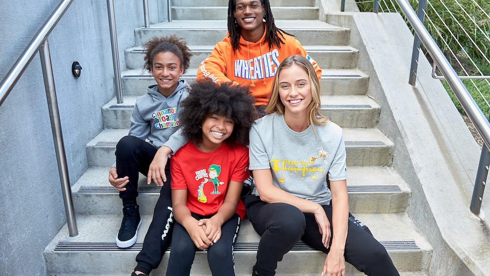 Champion and General Mills recently launched a limited-edition capsule collection featuring popular cereals on classic Champion apparel.