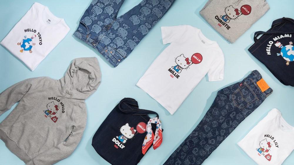 Denim brand Levi’s collaborated with Hello Kitty on a second collection featuring customized denim, hoodies, T-shirts, face masks and more.