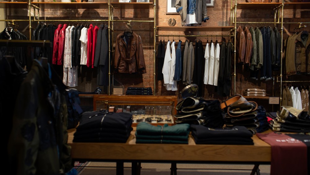 Inside the Belstaff store.