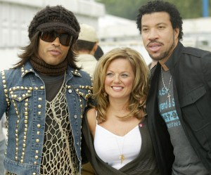 Lenny Kravitz, Girl Gerri Halliwell and Lionel Richie in Hyde Park, London, July 11, 2004