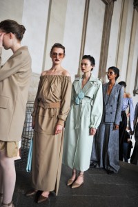Backstage at Max Mara RTW Spring 2021
