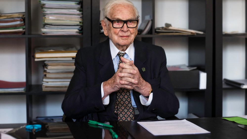 Pierre Cardin portrait, photographed on September 19, 2017 for WWD