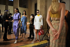 Backstage at Salvatore Ferragamo RTW Spring 2021