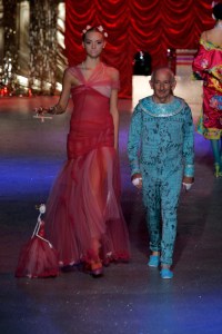 Models on the runway at John Galliano's spring 2006 show.