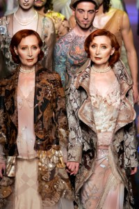 Models on the runway at John Galliano's spring 2006 show.