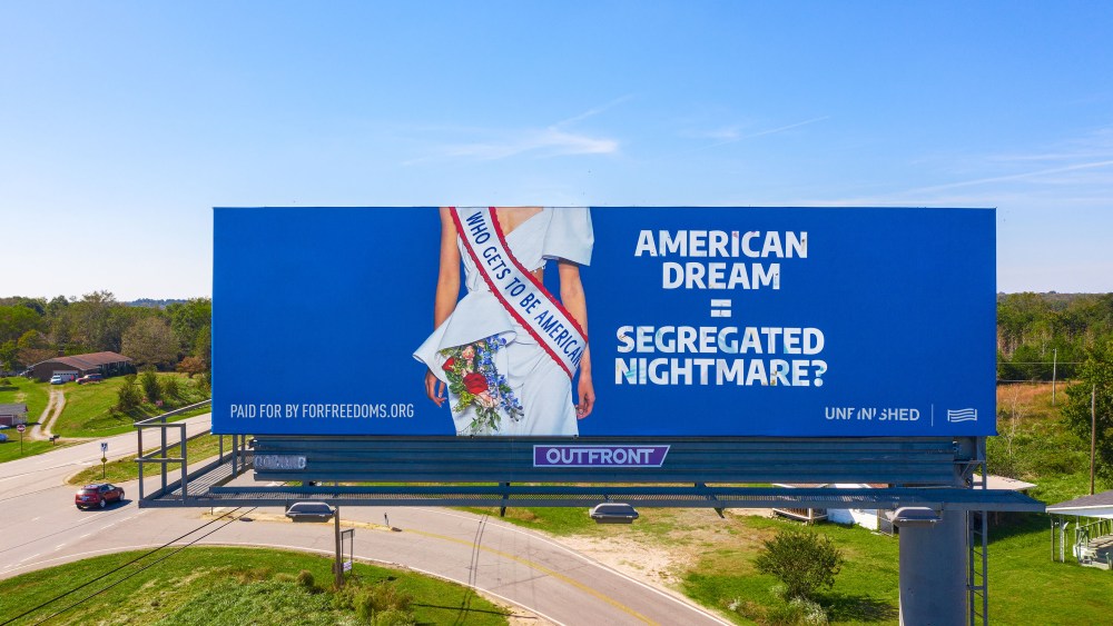 This For Freedoms’ billboard in Peachland, N.C. features imagery from Prabal Gurung‘s spring 2020 campaign.