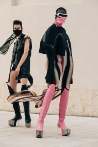 Backstage at Rick Owens' RTW Spring 2021 show.