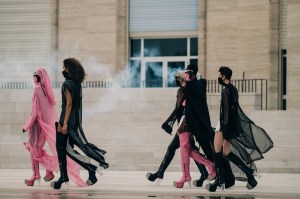 Backstage at Rick Owens' RTW Spring 2021 show.