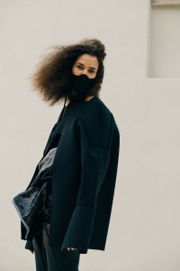 Backstage at Rick Owens' RTW Spring 2021 show.
