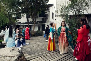 Attendees at the Xitang Hanfu Festival in China.
