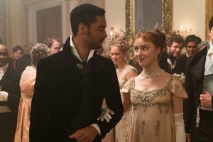 BRIDGERTON (L to R) REG-JEAN PAGE as SIMON BASSET and PHOEBE DYNEVOR as DAPHNE BRIDGERTON in episode 102 of BRIDGERTON Cr. LIAM DANIEL/NETFLIX © 2020