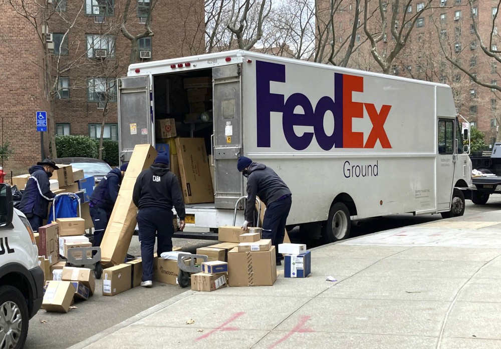 FedEx projected peak shipping volumes this holiday season will be up 22 percent year over year