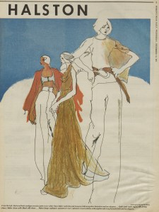 Drawings by Kenneth Paul Block in the December 15, 1971 issue of WWD.